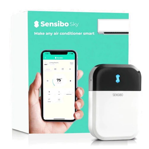 Sensibo Sky, Smart Wireless Air Conditioner Controller. Quick & Easy DIY Installation. Maintains Comfort with Energy Efficient. Automatic Wifi Thermostat Control App. Google, Alexa and Siri Compatible