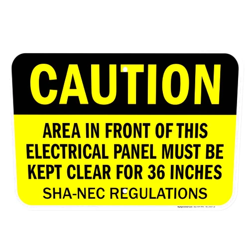 My Sign Center Caution Area In Front Of This Electrical Osha-nec Regulations Sign, 12x18 Inches, Rust Free .063 Aluminum, Fade Resistant, Made in USA by My Sign Center