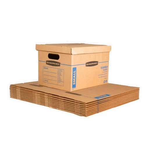 Bankers Box Small Classic Moving Box 10 Pack, Reinforced Handles, Tape-Free Assembly, Box with Lid, 15-in x 12-in x 10-in (7714901)
