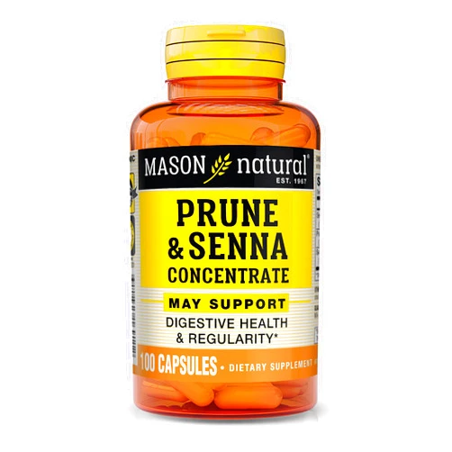 MASON NATURAL Prune Senna Concentrate - Natural Vegetable Laxative, Promotes Regularity and Bowel Function, Improves Digestive Health, 100 Capsules