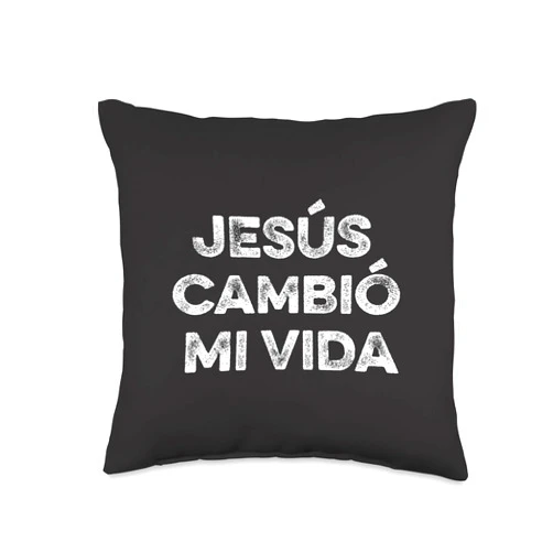 Jesus Cambio Mi Vida Mexican Church Gospel Spanish Jesus Cambio Mi Vida Hispanic God Believer Español Christian Throw Pillow, 16x16, Multicolor