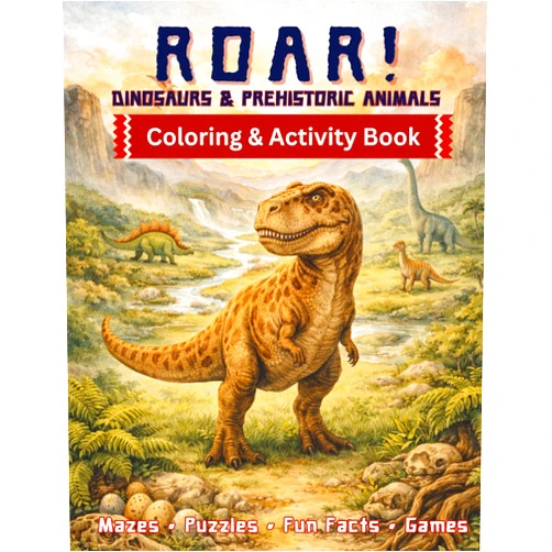 SAIA Media ROAR! Dinosaurs & Prehistoric Animals: Coloring & Activity Book