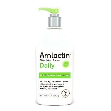 AmLactin Daily Moisturizing Body Lotion | Instantly Hydrates, Relieves Roughness | Powerful Alpha-Hydroxy Therapy Gently Exfoliates | Smooths Rough, Dry Skin | 14.1 oz. with Pump 14.1 Ounce