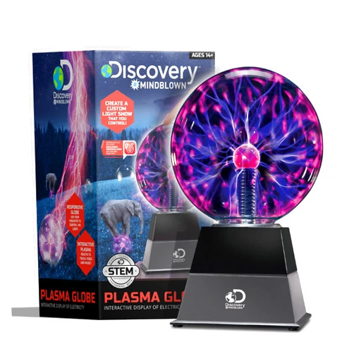 Discovery™ Plasma Globe Lamp, Touch & Sound Sensitive Lightning, Interactive Electric Plasma Ball for Hands-On STEM Learning, Plug-in Bedroom & Desktop Decorative lamp