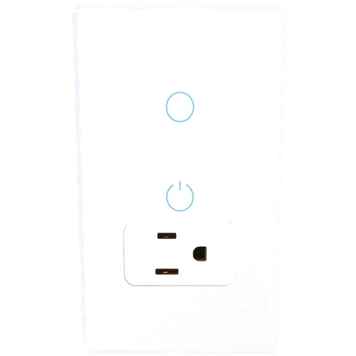 Duchow WiFi Smart Outlet and Switch Combo, Neutral Wire Required, Individual Control, Touch Panel, Tuya APP Smart Life, 15A /90-250V AC 60Hz, Compatible with Alexa and Google Home, Combo Style, White
