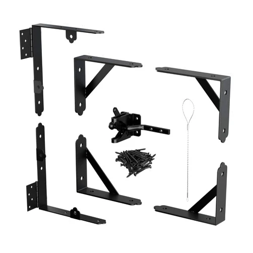 VFJJ Anti Sag Gate Kit for Wooden Fence,Gate Corner Brace Bracket Gate Frame Kit,Heavy Duty Adjust A Gate Support Hardware Kit with Self-Locking Gate Latch for Driveway&Corral Gates,Shed Door,Wood Window