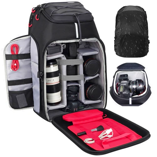 Endurax Camera Backpack Drone Large DSLR/SLR Mirrorless Camera Bag Photography Waterproof Rain Cover Hardshell with Laptop Compartment Tripod Holder