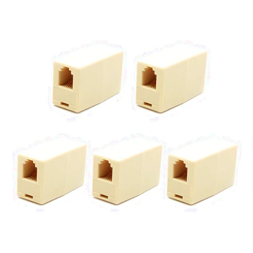 OLIREXD RJ9 Coupler Connector Extender for Connect Two Handset Cables Cord Together 6P4C / RJ9 /RJ10 /RJ22 - Pack of 5