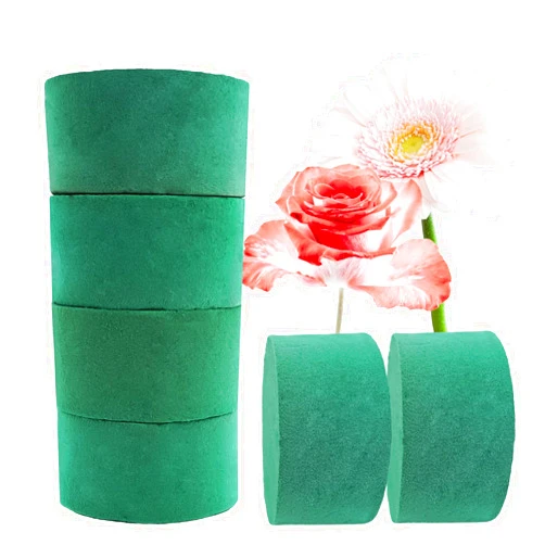 Prashent 6 Pcs Round Floral Foam Blocks,Green Wet Dry Flower Foam Plant Foam for Fresh & Artificial Flower Arrangements DIY Craft 3.2