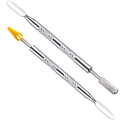 Mudder 2 Pieces Leather Edge Dye Pen Leather Edge Printing Tool Leather Craft Dye Pen Oil Paint Roller Applicator for Leather Craft DIY Working (Round Head and Tapered Head)