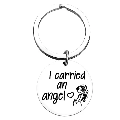 Ciyumu Mom Memorial Baby Gift Miscarriage Memorial Keychain I Carried An Angel Keychain Miscarriage Stillborn Infant Child Loss Memorial Gift Miscarriage Sympathy Gift Jewelry In Memory of Infant Child Gift