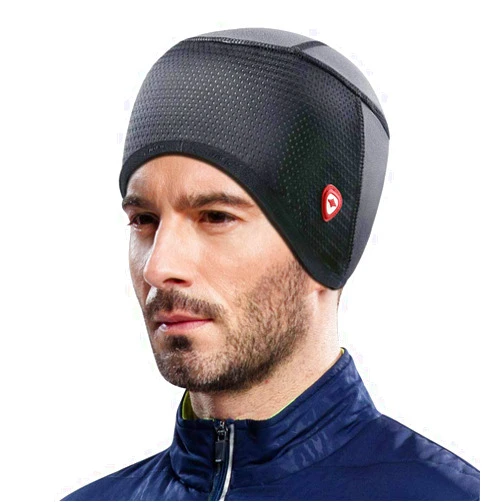Santic Cycling Skull Cap Helmet Liner Running Bicycle Hat Thermal Fleece Windproof Fits Under Helmets
