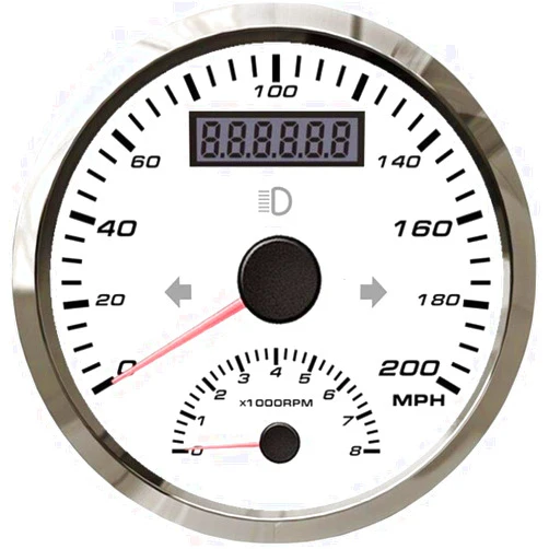 ELING 2-in-1 85MM GPS Speedometer 200MPH with Tachometer 8000RPM for Car Motorcycle ATV UTV Mileage Resetable 85mm 9-32V with GPS Antenna