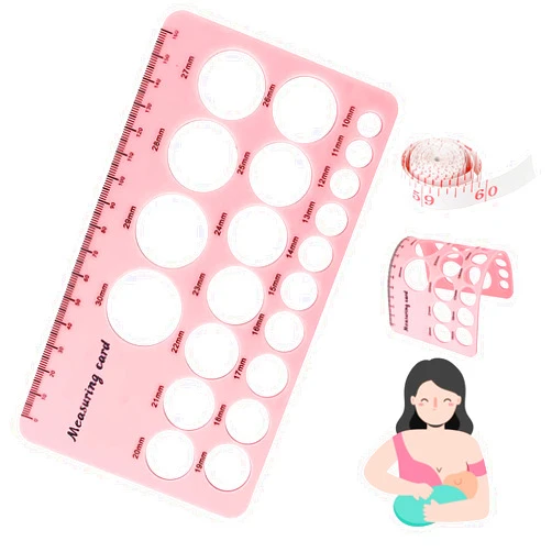 Nursi Luna Nipple Ruler for Flange Sizing, Nipple Measurement Tool for Flanges, Silicone and Soft Nipple Flange Measure Tool, Breast Pump Nipple Size Ruler for New Mothers