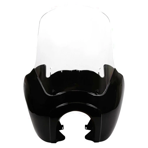 TCT-MOTORPARTS TCT-MT Gloss Black Front Fairing Clear Windshield Fit For Harley Dyna Fat Bob Low Rider