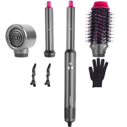 Firwero Hair Dryer Brush 4 in 1 Air Styler, Ionic Blow Dryer Brush Fast Drying, Hair Styler for Curling Volumizing Straightening Styling, Auto Wrap Curling Wand, 110,000RPM Motor