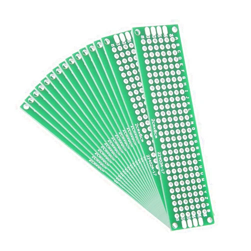uxcell 15pcs 2x8cm Double Sided PCB Board Universal Printed Circuit Proto Board for DIY Soldering Electronic Projects Practice Test Circuit
