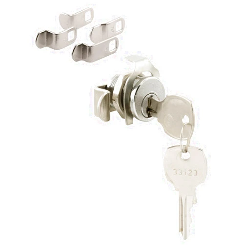 Prime-Line S 4573 Mailbox Lock – Replacement, Multipurpose Mailbox Lock for Several Brands – NA-14 Keyway, Opens Counter-Clockwise with 90º Rotation, Nickel Finish (1 Set)