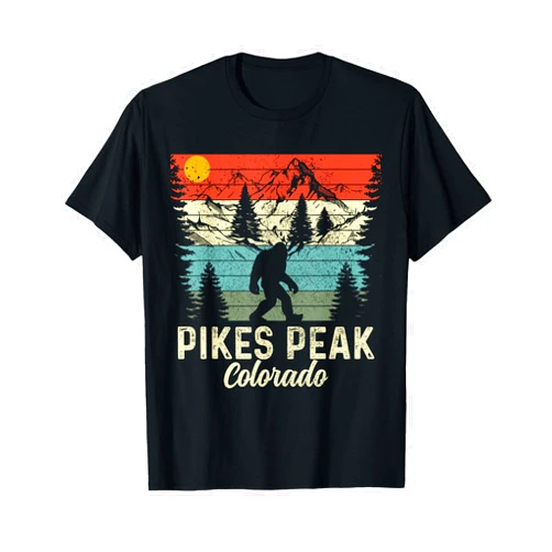 Pikes Peak Colorado - Rocky Mountain Souvenirs Pikes Peak Colorado Bigfoot Funny Rocky Mountains Vintage T-Shirt