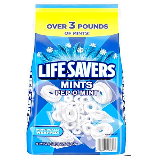 Generic Lifesavars Pep-O-Mint Individually Wrapped Mints, 3.5lbs Bulk Bag