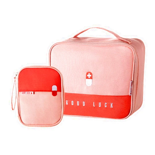 Paerma Empty First Aid Bags Travel Medical Supplies Insulated Medicine Bag Convenient Safety Kit Suit for Family Outdoors Hiking Camping Car Office Workplace,Pink