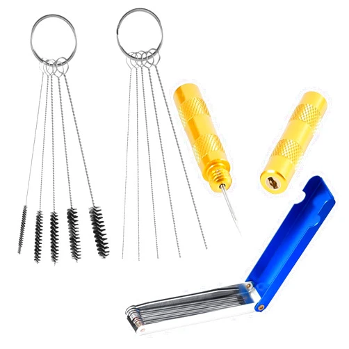JOYABEST AirbrushSpray GunCarburetorCleaning Tool Set,13 Cleaning Wires Set + 5 Cleaning Needles + 5 Nylon Brushes + 1 Repair Tool for Removing Nozzle Paint, Dirt, Tattoo Tube,Carb Carburetor