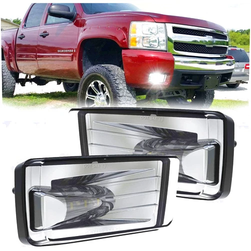 BICYACO Led Fog Lights 5202 w/Bulbs Compatible with Silverado 1500 2500 3500 2008-2014/ Avalanche 2007-2011 / Suburban 2007-2014/ Tahoe 2007-2014/ GMC 07-15 Sierra/Yukon w/Off-Road Package - Chrome