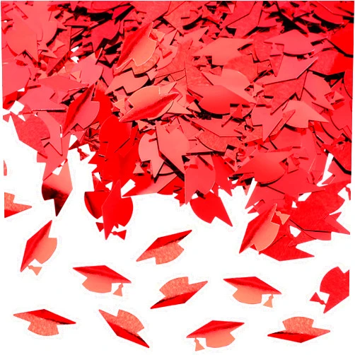 Skylety 1000 Pieces Graduation Caps Confetti Graduation Confetti Metallic Graduation Caps Decoration Confetti for Graduation Party Grad Classroom Home Decor Decorations (Red)