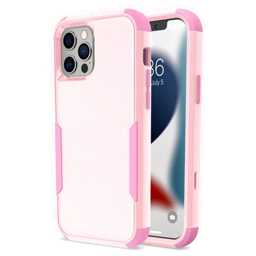 Tksafy Case Designed for iPhone 13 Pro Max, Heavy Duty Shockproof Protective Three Layers Phone Bumper Cover with Full Body Rubber Armor Bumper Dropproof Protection for iPhone 13 Pro Max, Pink