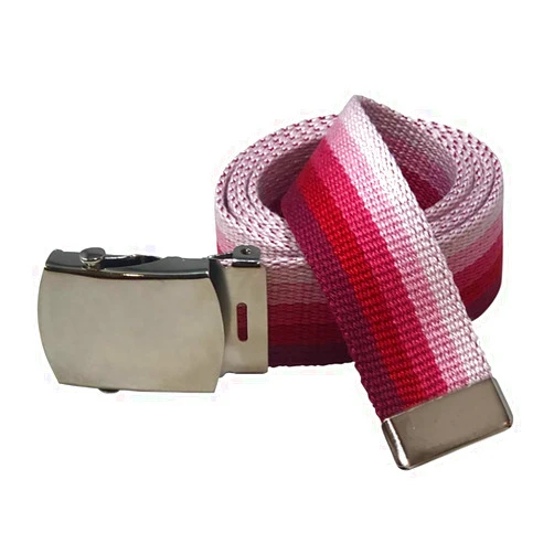 Jackster Inc Jackster Ratchet Slide Rainbow Web Belt, Military Style with Silver Metal Buckle, Adjustable