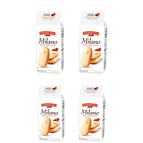 Snyder's of Hanover Pepperidge Farm Milano Cookies, Milk Chocolate, 6.25 Oz Bag - Pack of 4