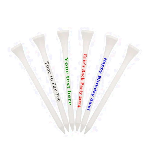 GBM GOLF BALL MANUFACTURERS GBM Personalized 100 White Wooden Golf Tees - Customizable Gift Set