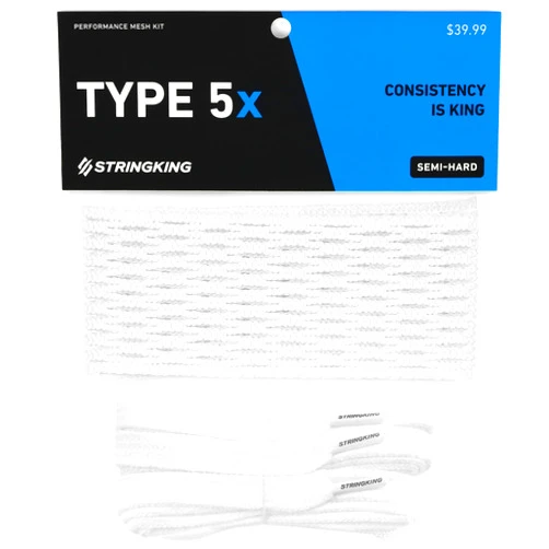 StringKing Type 5X Semi-Hard Lacrosse Mesh Kit with Mesh and Strings