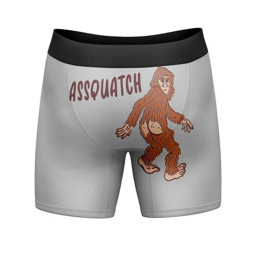 Crazy Dog T-Shirts Mens Assquatch Boxer Briefs Funny Sassquatch Bigfoot Butt Joke Graphic Hilarious Saying Underwear