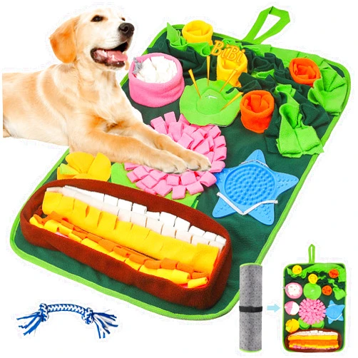 Ameami Snuffle Mat for Dogs Large Breed, 25'' X 20'' Sniff Mat for Dogs for Slow Eating and Treats Mind, 2-in-1 Enrichment Toys for Large Medium Dogs Mental Stimulation & Encourages Natural Foraging Skills