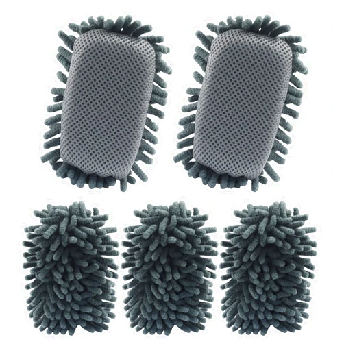 Biaungdo 5 Pack Washable Whiteboard Eraser, Microfiber Shag Dry Eraser for Classroom Teacher Supplies, Office, Home(Grey)