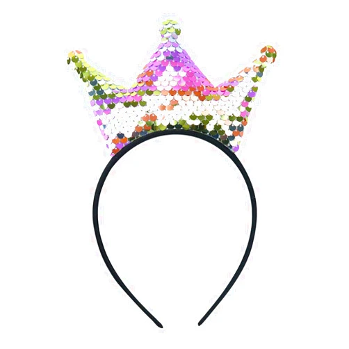 Totelux Crown Headband for Girls Sequins Hair Bands Glitter Crown Hair Hoop Fashion Women Hair Accessories Party Favors Decoration Supplies Gift (Beige Pink)