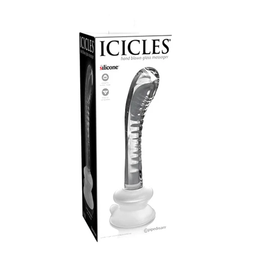 Pipedream Products, Inc Icicles No 88 Glass G-Spot Wand with Bendable Silicone Suction Cup - Clear