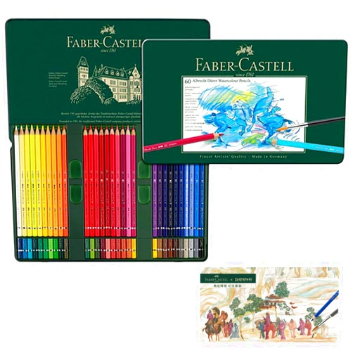 Faber-Castell 317561 Faber-Castell Watercolor Pencil, Original, Limited Edition Silk Road Dunhuang, 60 Colors, Albrecht Durer, Tin Included