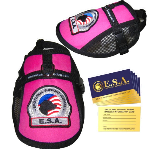 WORKINGSERVICEDOG.COM Premium Emotional Support Dog Vest | ESA Dog Vest | Mesh Cooling Panel | Emotional Support Dog Harness | Includes 5 Federal Law ESA Handout Cards (23