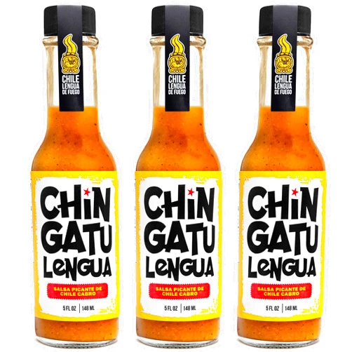 Chile Lengua de Fuego Mild Hot Sauce (Pack of 3, Cabro)