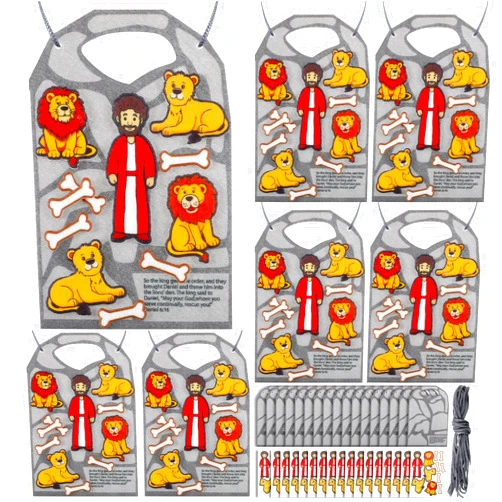 HunnmingRe 24 Pcs Felt Bible Crafts Daniel in The Lion's Den Craft Kit for Sunday School Kids Christian Religious Easter DIY Game Activities