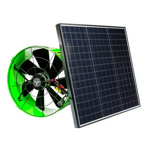 QuietCool AFG SLR-40 Solar Attic Fan for Gable Vents - 40 Watt Adjustable Panel - Included AC/DC Inverter for 24/7 Runtime - Thermostat Controlled