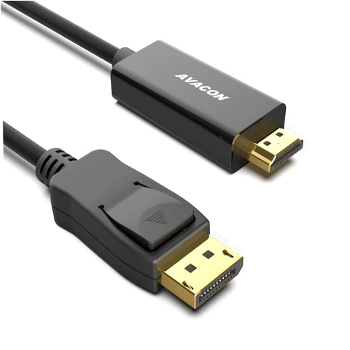 AVACON 4K DisplayPort to HDMI 6 Feet Gold-Plated Cable, Uni-Directional DP 1.2 Computer to HDMI 1.4 Screen DisplayPort to HDMI Adapter Male to Male Black