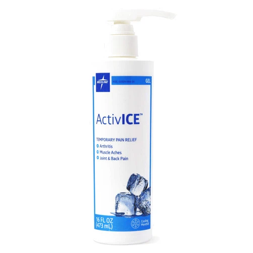Medline ActivICE Topical Pain Reliever Gel, Great for Arthritis, Muscle Aches and Back Injuries, 16-oz Pump