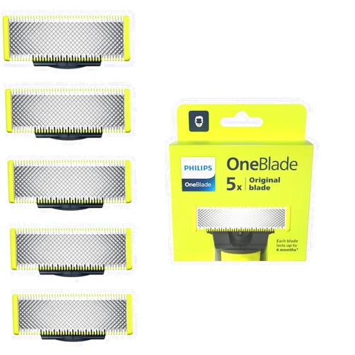 Philips OneBlade 5 Stainless Steel Original Replacement Blades Compatible with all OneBlade Electric Razors (model QP250/50)