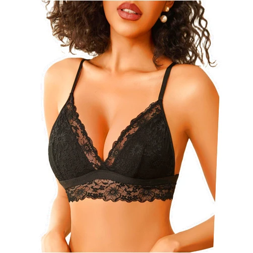 Avidlove Lace Bralette for Women Wireless Bra Non Padded Bralette V Neck Minimizer Lingerie