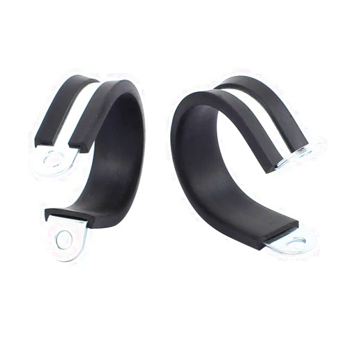 uxcell 2Pcs 35mm Dia EPDM Rubber Lined R Shaped Zinc Plated Pipe Clips Hose Tube Clamp