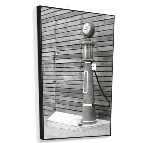 ERFEVBFEH Framed Canvas Wall Art Old gas station pump in black and white Canvas Prints for Living Room, Bedroom, Office Wall Decor - Large Size Wall Paintings Ready to Hanging