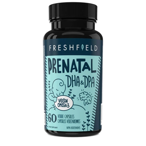 Freshfield Naturals Freshfield Prenatal Vegan Omega 3 DHA: Sustainable, Carrageenan Free, Third Party Tested, Compostable Bottle, Carbon Neutral. Supports Heart, Brain, Joint Health w/DPA